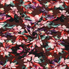 'blooms on chocolate' viscose knit, Oeko-Tex cert.