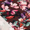 'blooms on chocolate' viscose knit, Oeko-Tex cert.