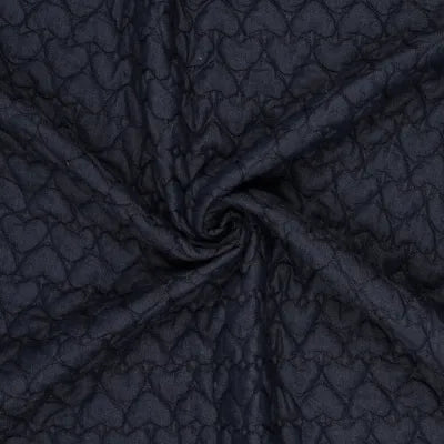 quilted 'hearts' denim jacketwear - indigo/navy