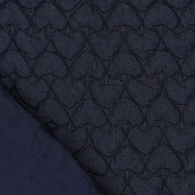 quilted 'hearts' denim jacketwear - indigo/navy