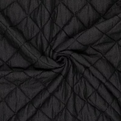 quilted 'diamond' denim jacketwear - black/blue