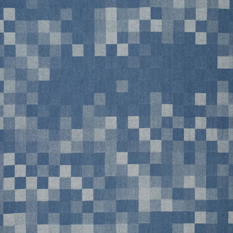 denim, yarn-dyed novelty 'cubist cotton' - blue