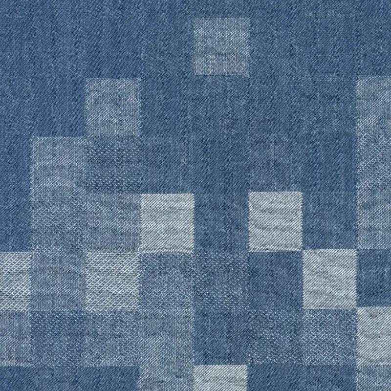 denim, yarn-dyed novelty 'cubist cotton' - blue