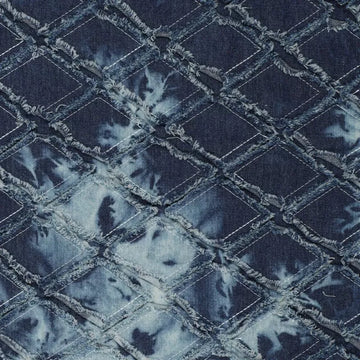 'diamond fringe' all-cotton dimensional novelty denim, Oeko-Tex cert.