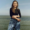 'diamond fringe' all-cotton dimensional novelty denim, Oeko-Tex cert.