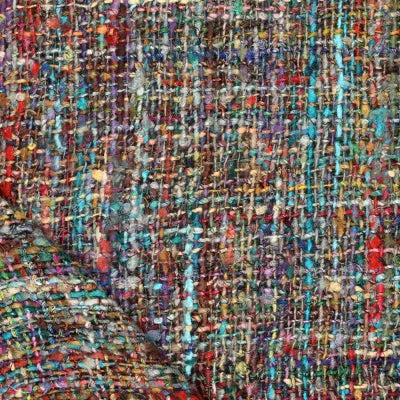 handwoven cotton/viscose multi-yarn woven