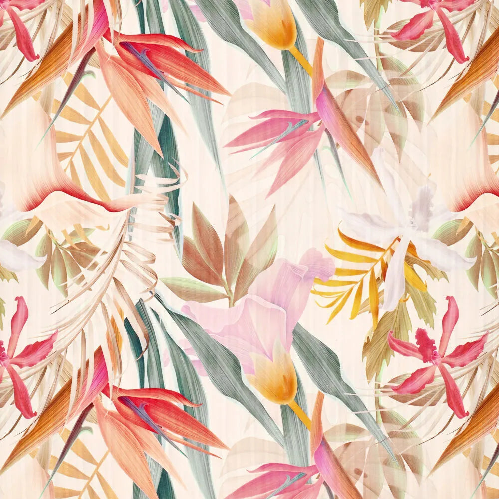 'aura' overprinted jacquard viscose woven - pink