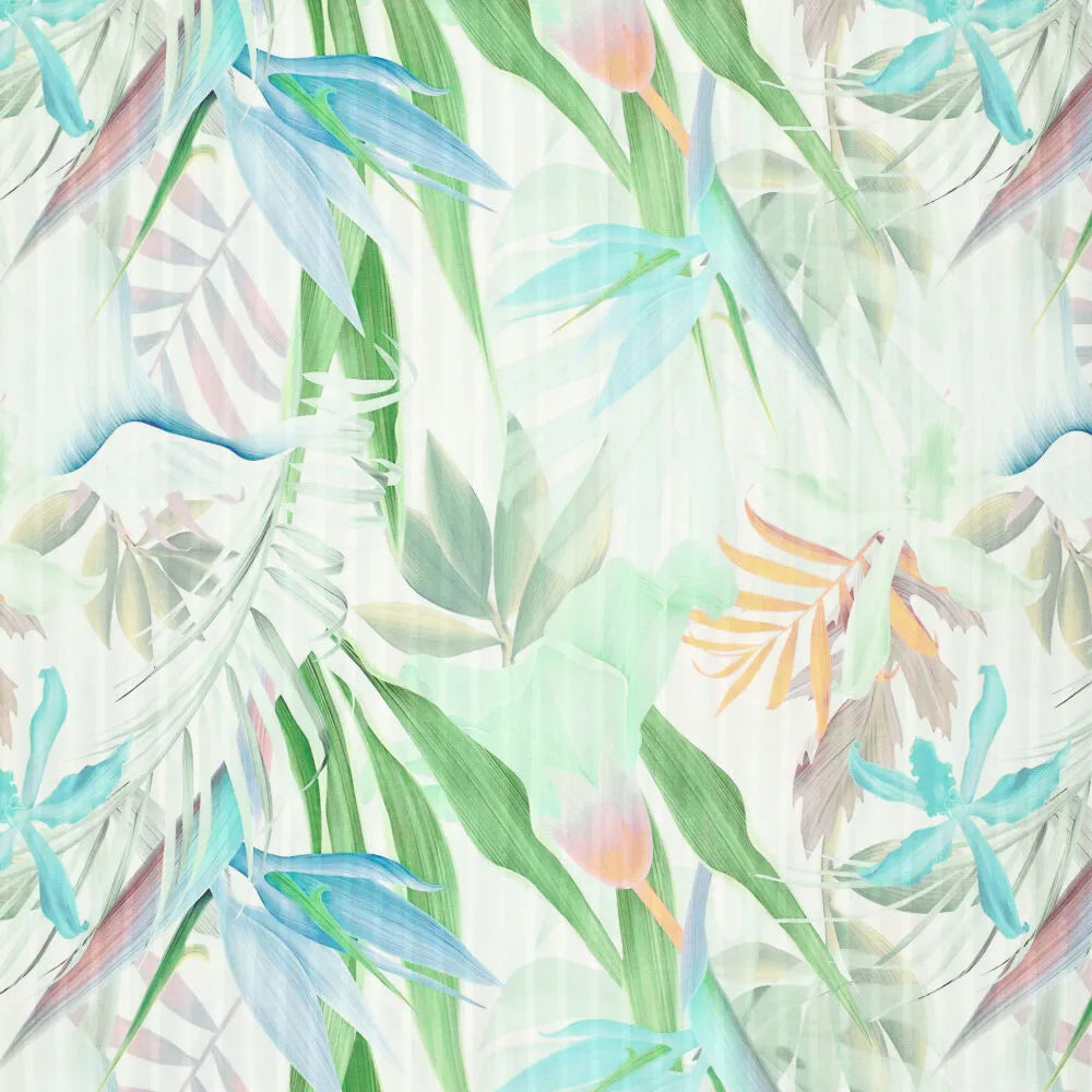'aura' overprinted jacquard viscose woven - green