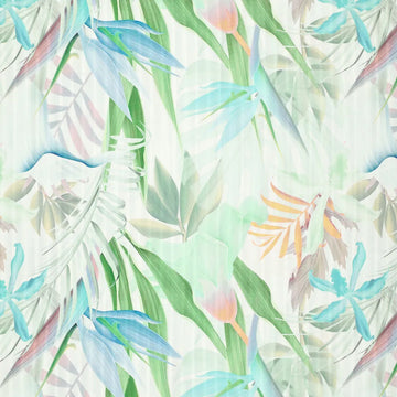 'aura' overprinted jacquard viscose woven - green