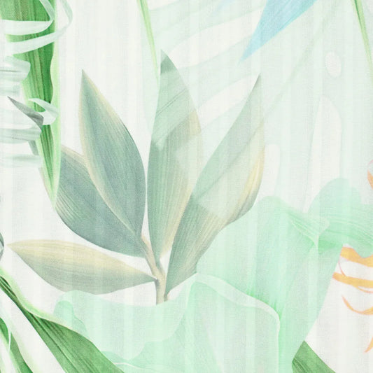 'aura' overprinted jacquard viscose woven - green