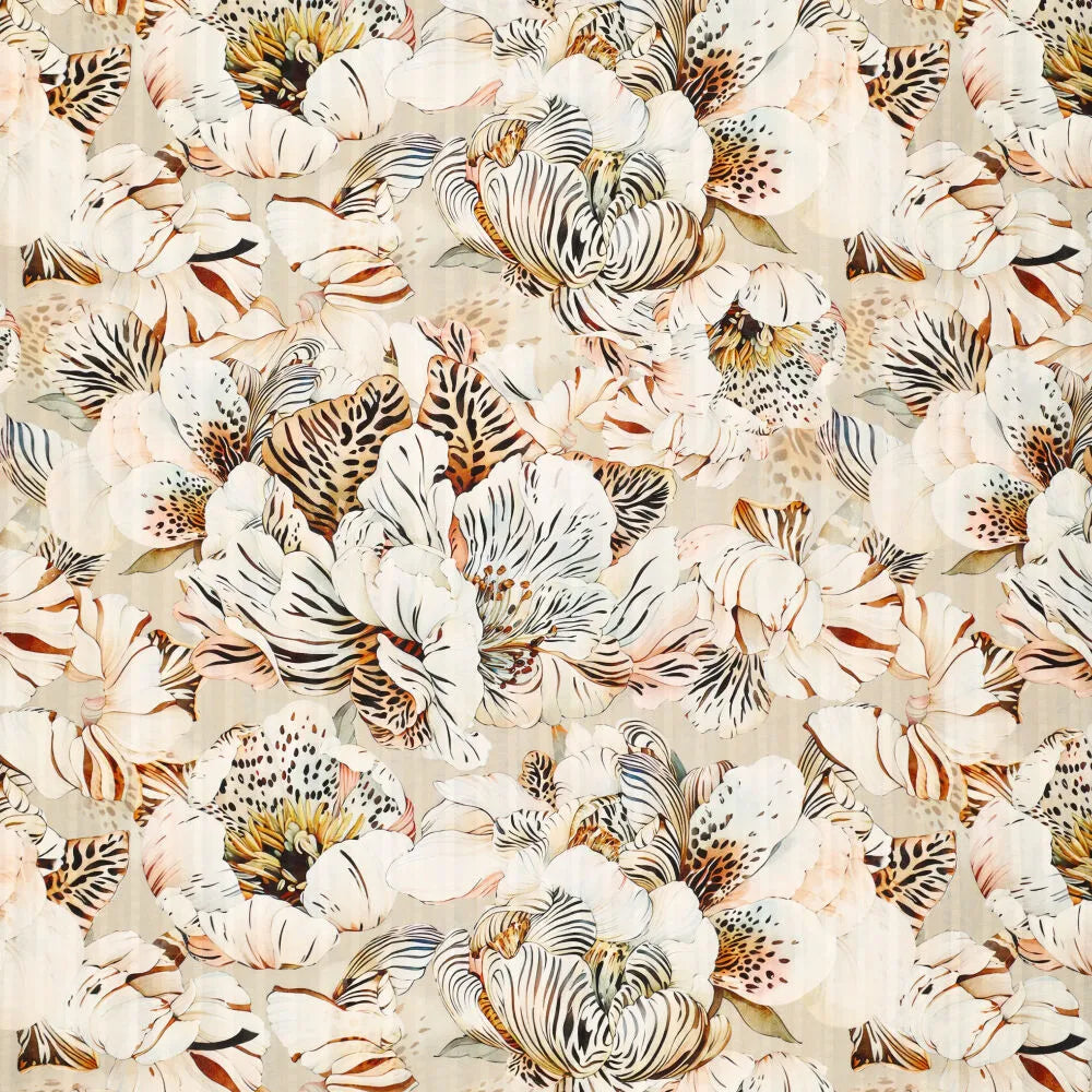 'tiger lily' overprinted jacquard viscose woven