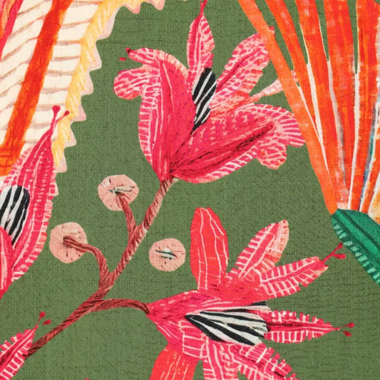 'twill toucan' drapey viscose woven - green