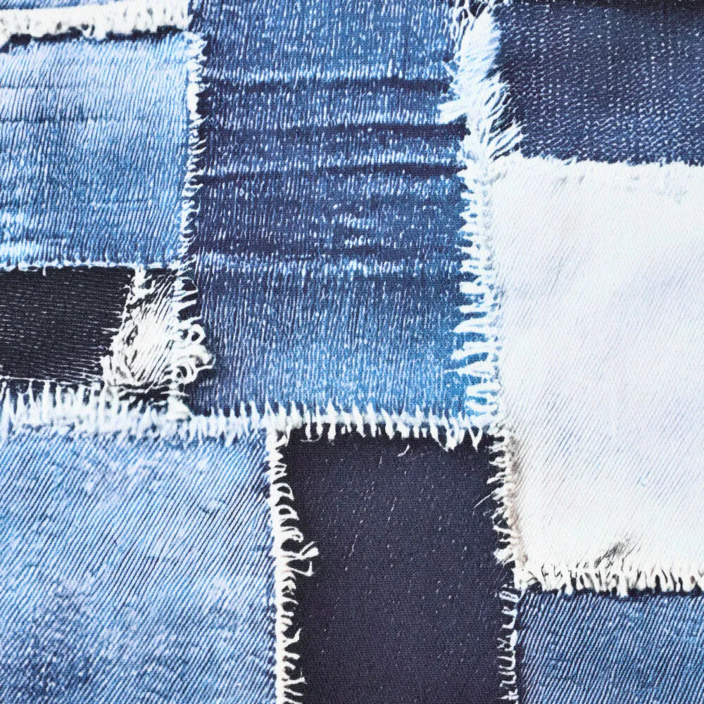 'denim fusion ' printed stretch cotton denim, Oeko-Tex cert.
