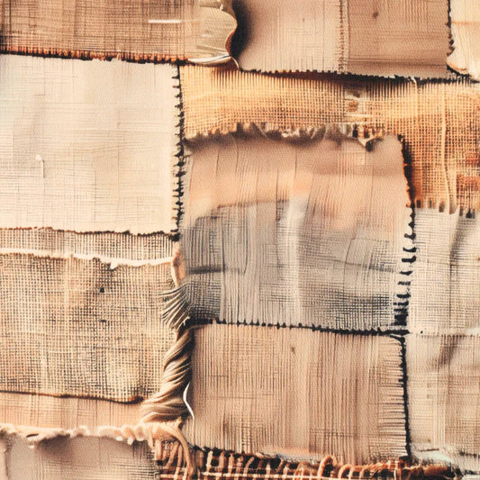 'tea washed patchwork' printed stretch cotton denim, Oeko-Tex cert