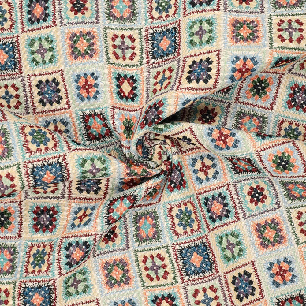 'heirloom patch' woven jacquard tapestry