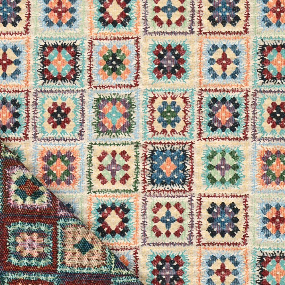 'heirloom patch' woven jacquard tapestry