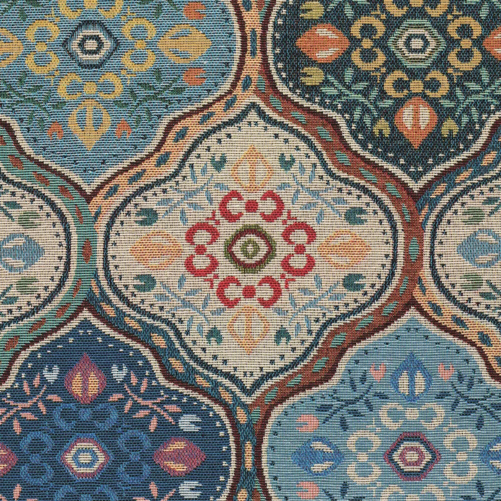 'tile by tile' woven jacquard tapestry