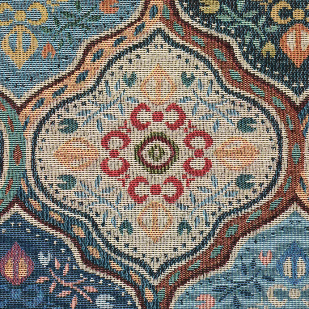 'tile by tile' woven jacquard tapestry