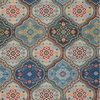 'tile by tile' woven jacquard tapestry