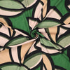 'abstract leaves' stretch viscose poplin - green