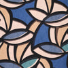 'abstract leaves' stretch viscose poplin - blue
