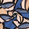 'abstract leaves' stretch viscose poplin - blue