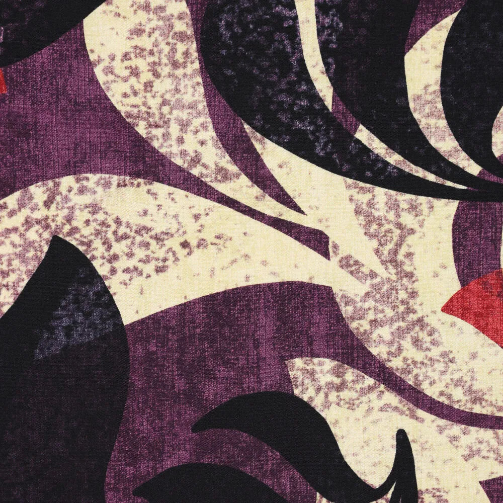 'pressed leaves' drapey viscose stretch twill - plum