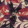 'pressed leaves' drapey viscose stretch twill - plum