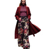 'pressed leaves' drapey viscose stretch twill - plum