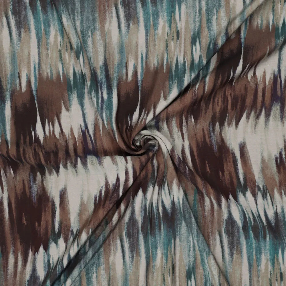 'mirage' printed viscose woven, Oeko-Tex cert. - dusty teal