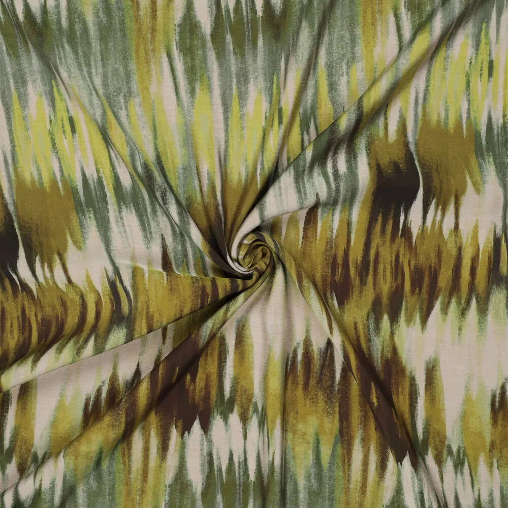 'mirage' printed viscose woven, Oeko-Tex cert. - green