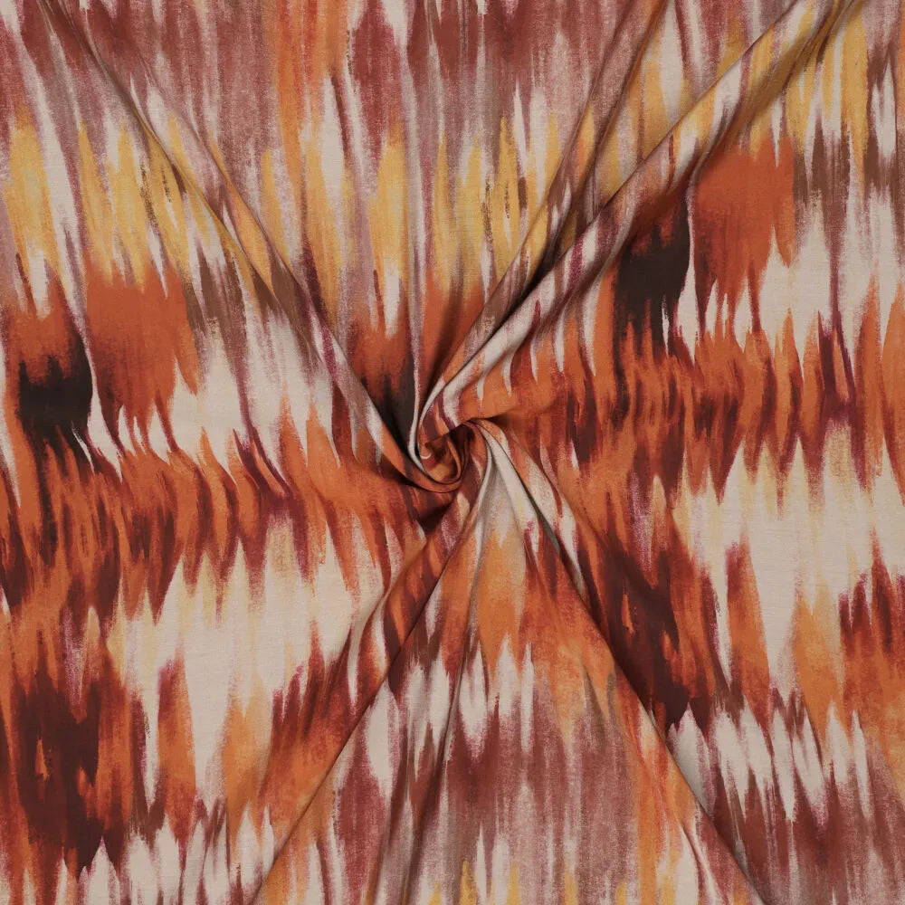 'mirage' printed viscose woven, Oeko-Tex cert. - pumpkin spice