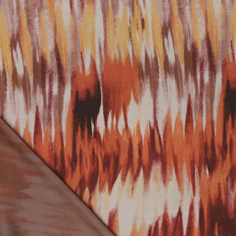 'mirage' printed viscose woven, Oeko-Tex cert. - pumpkin spice