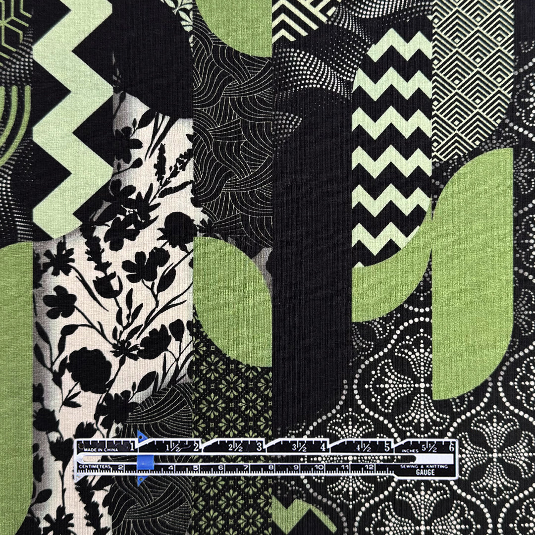 Dutch digital 'east-meets-west' cotton knit Oeko-Tex cert. .75 yds