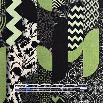 Dutch digital 'east-meets-west' cotton knit Oeko-Tex cert. .75 yds