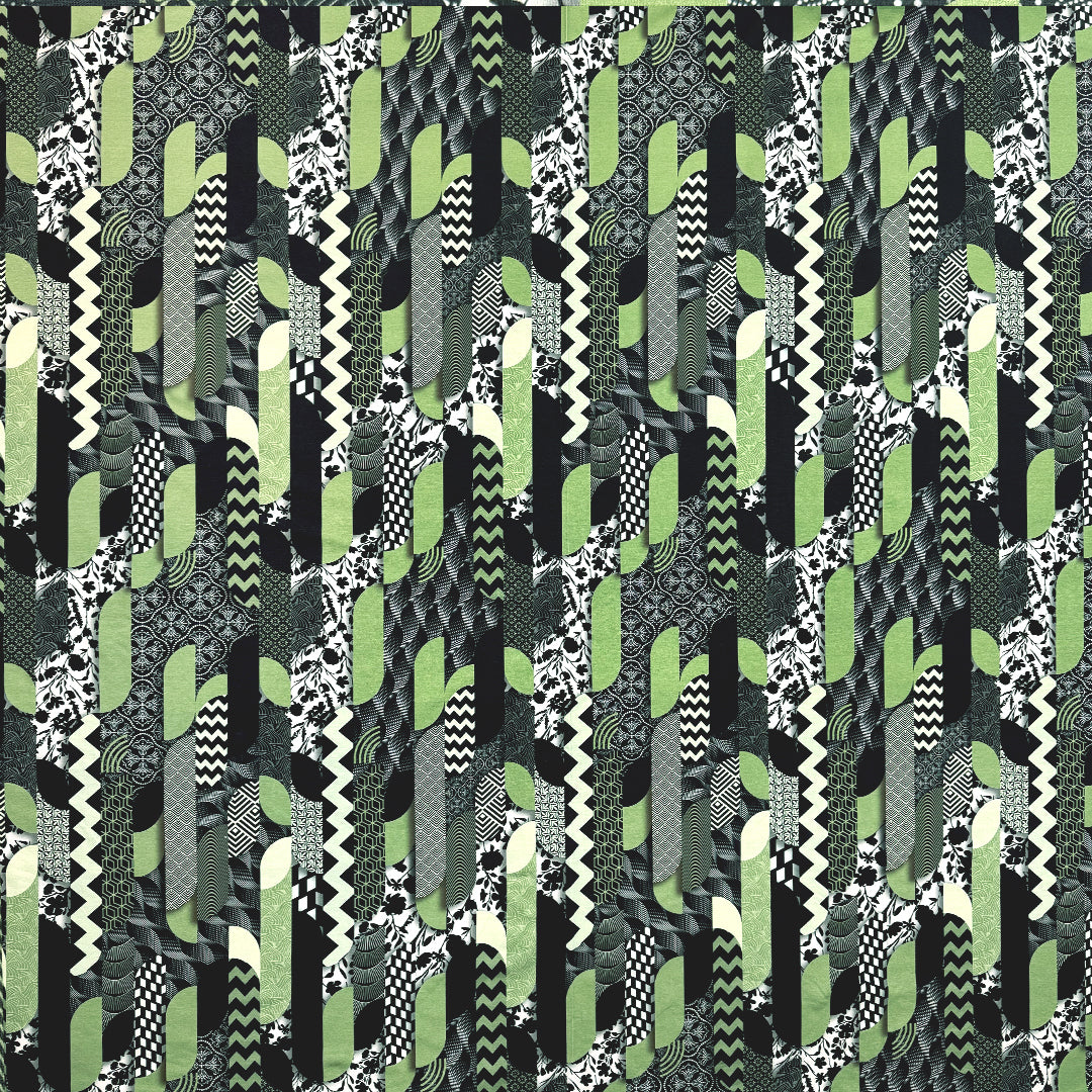 Dutch digital 'east-meets-west' cotton knit Oeko-Tex cert. .75 yds