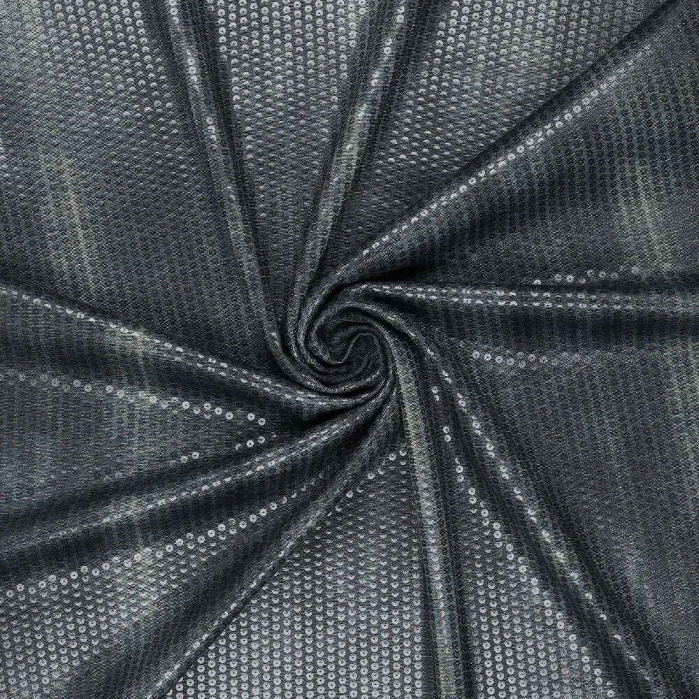 'roma sequin' printed ponte doubleknit, Oeko-Tex Cert. - gunmetal gray
