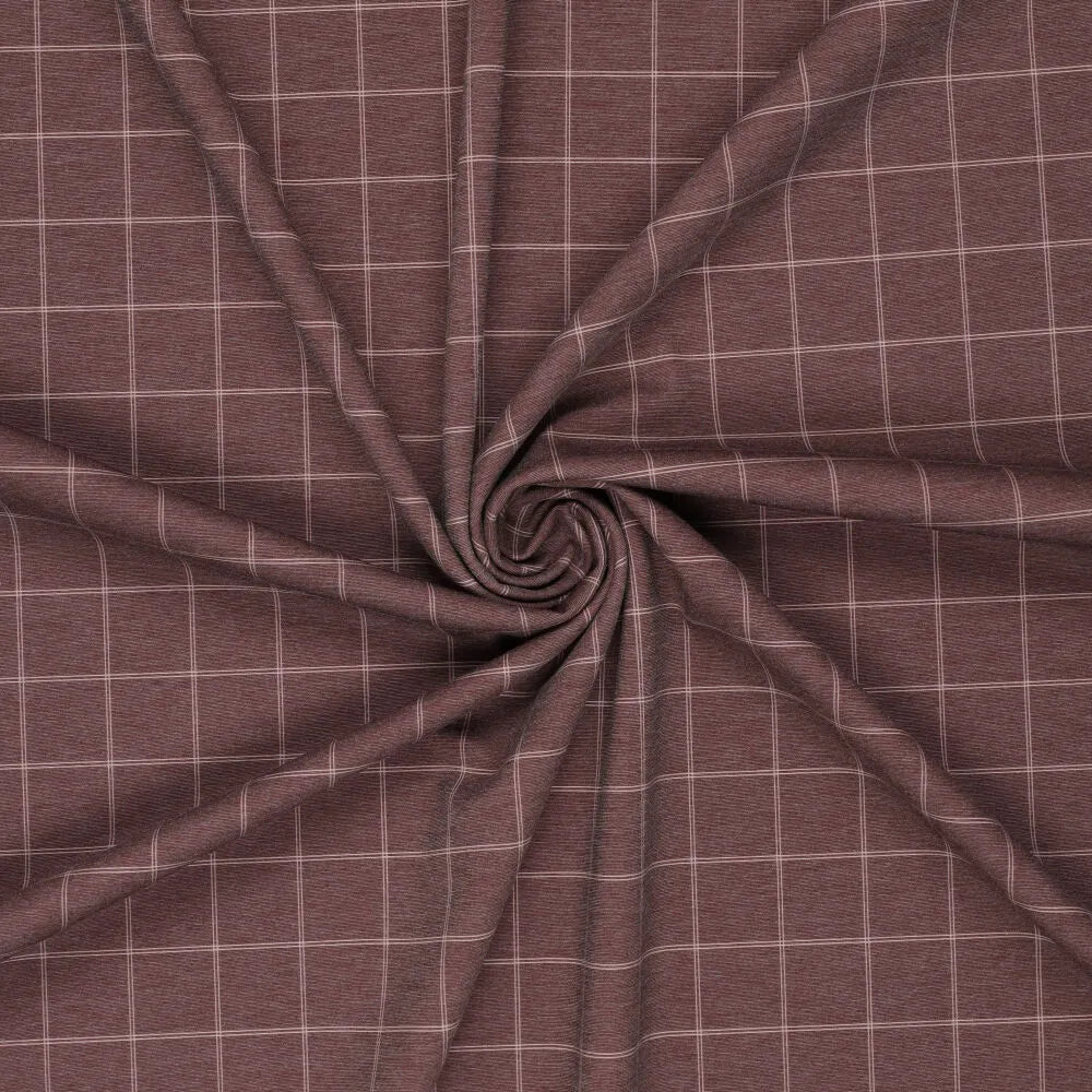 'windowpane/stripe' reversible viscose blend ponte - dusty rose/taupe