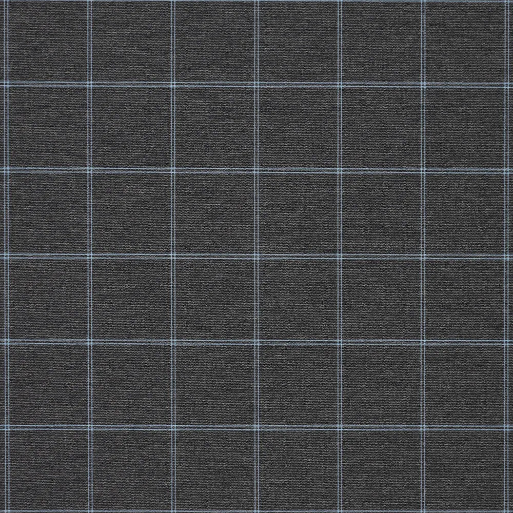 'windowpane/stripe' reversible viscose blend ponte - graphite/blue