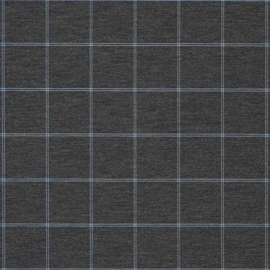 'windowpane/stripe' reversible viscose blend ponte - graphite/blue