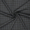 'windowpane/stripe' reversible viscose blend ponte - graphite/blue