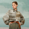 'limestone' printed viscose shantung, Oeko Tex cert.