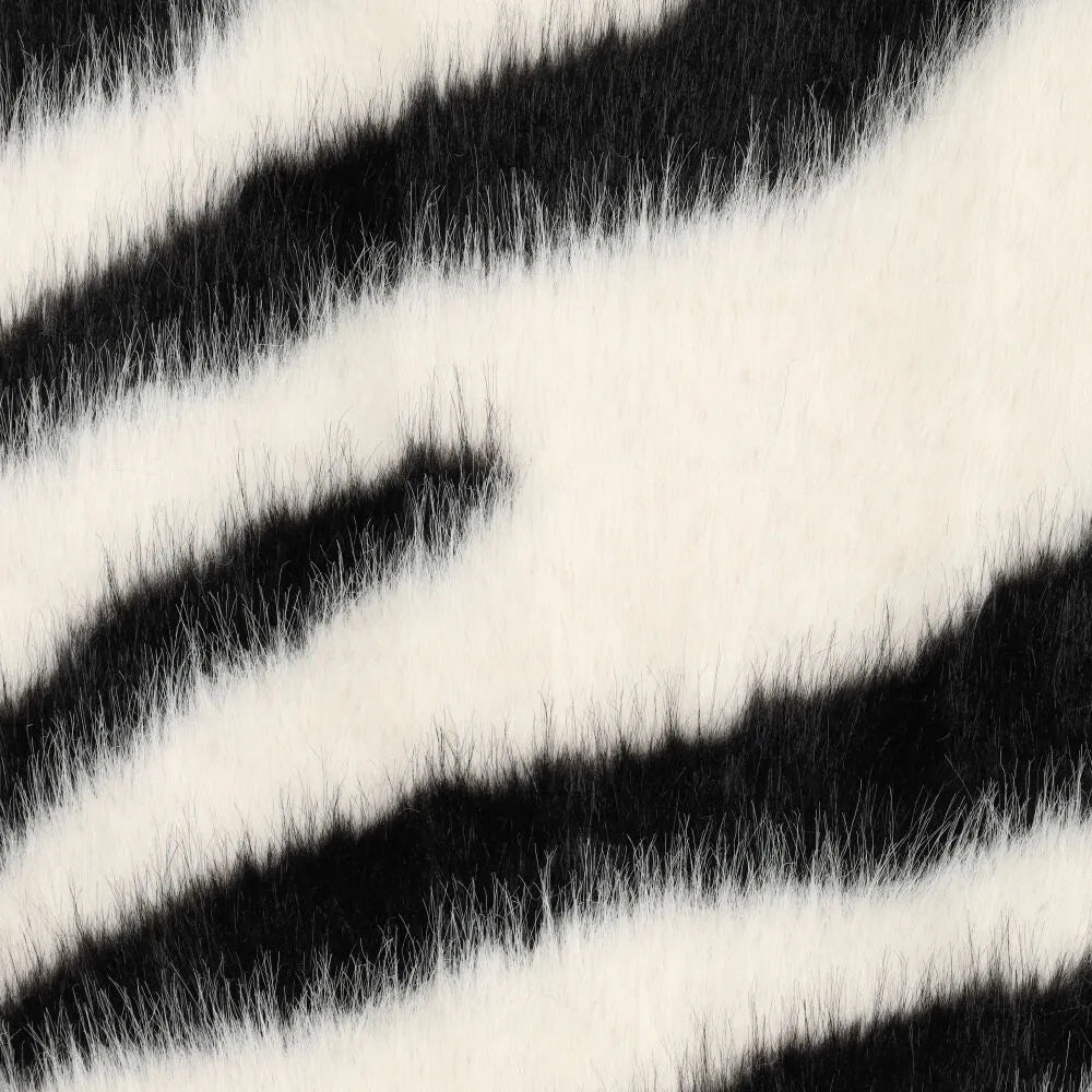faux fur 'Bengal stripe' Oeko-Tex cert. - black/winter white