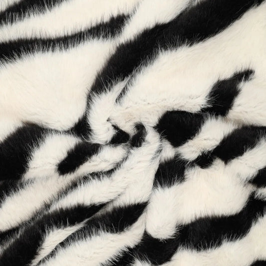 faux fur 'Bengal stripe' Oeko-Tex cert. - black/winter white