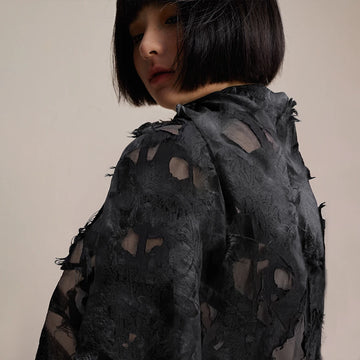 exquisite clipped weave jacquard woven - black