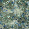 'forest florals' embroidered cotton pin wale corduroy - green