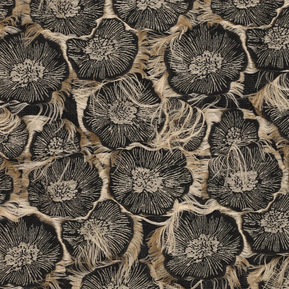 dressweight jacquard, textured novelty woven 'fringe flower'