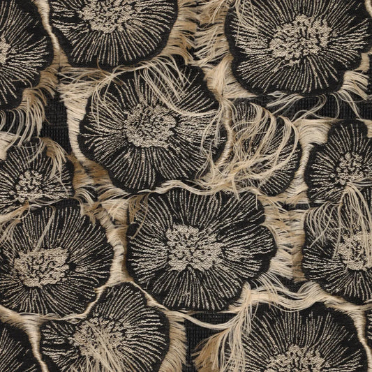 dressweight jacquard, textured novelty woven 'fringe flower'