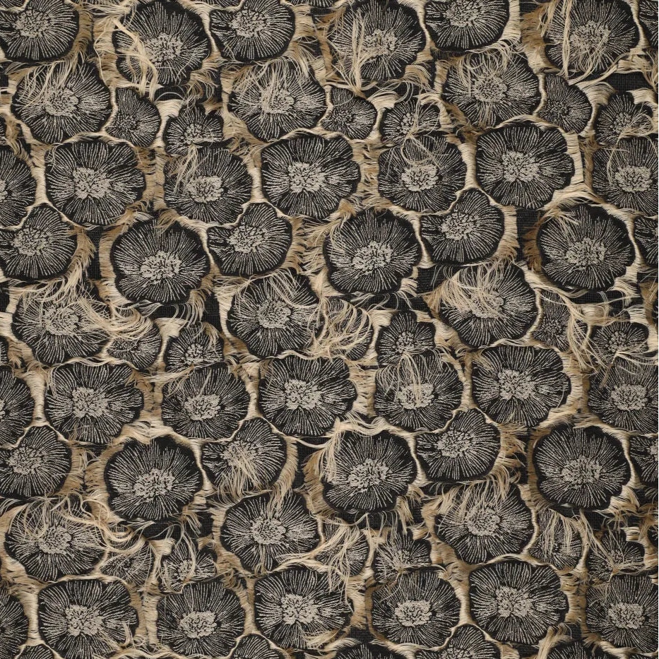 dressweight jacquard, textured novelty woven 'fringe flower'