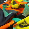 viscose crepe, dressweight woven 'blooms on black'
